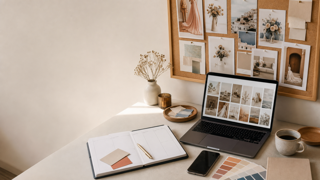 Planowanie strategii Pinterest dla e-commerce z kalendarzem treści, moodboardem i pionowymi grafikami