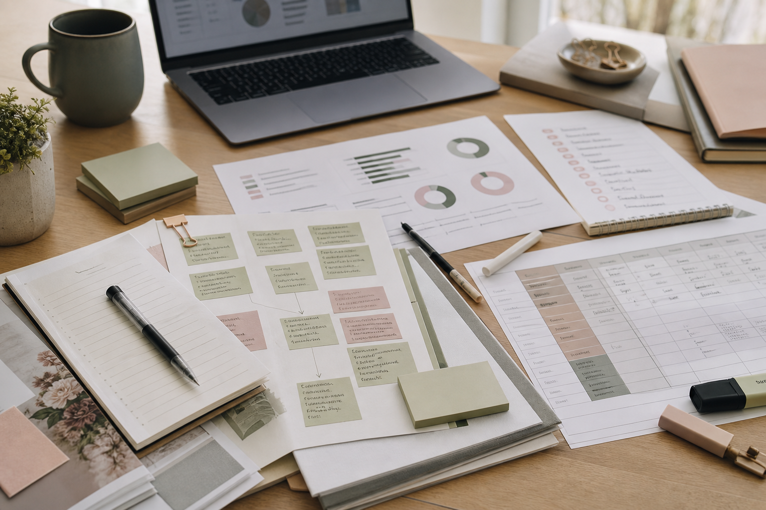 Research produktu cyfrowego z Codex obejmujący notatki, keywordy, analizę konkurencji i arkusze planowania