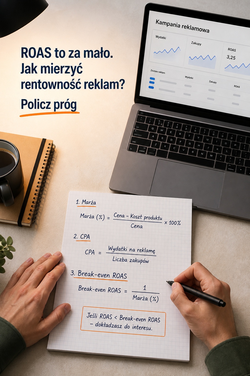 Próg rentowności ROAS ROAS to za mało. Jak mierzyć rentowność reklam? Próg rentowności
