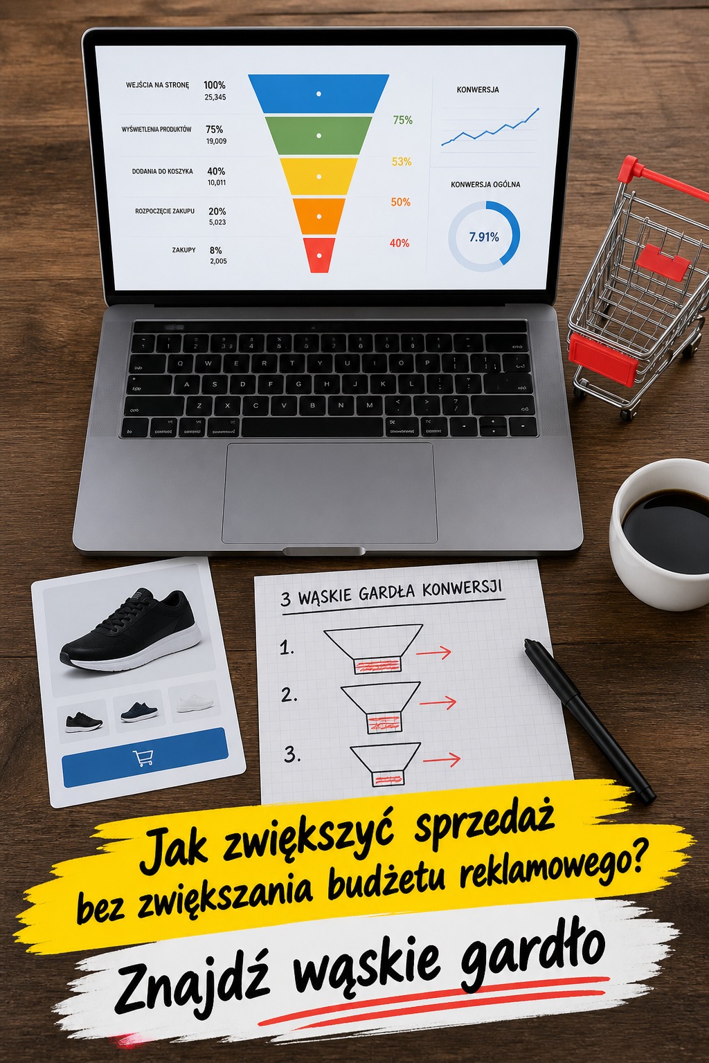 Lejek sprzedażowy ecommerce Jak zwiększyć sprzedaż bez zwiększania budżetu reklamowego? analiza lejka